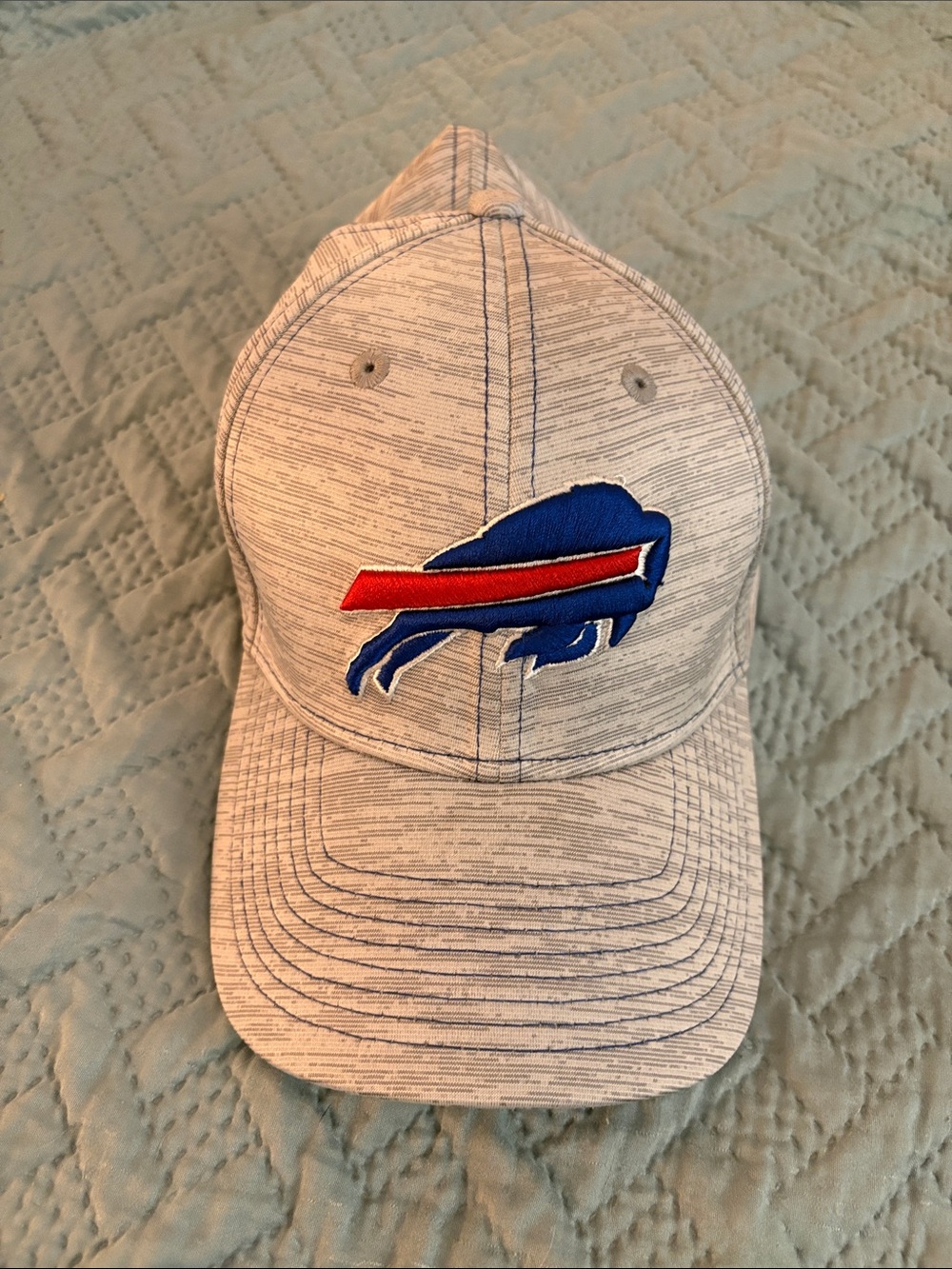 New Era Gray Baseball Cap with Blue and Red Team Logo
